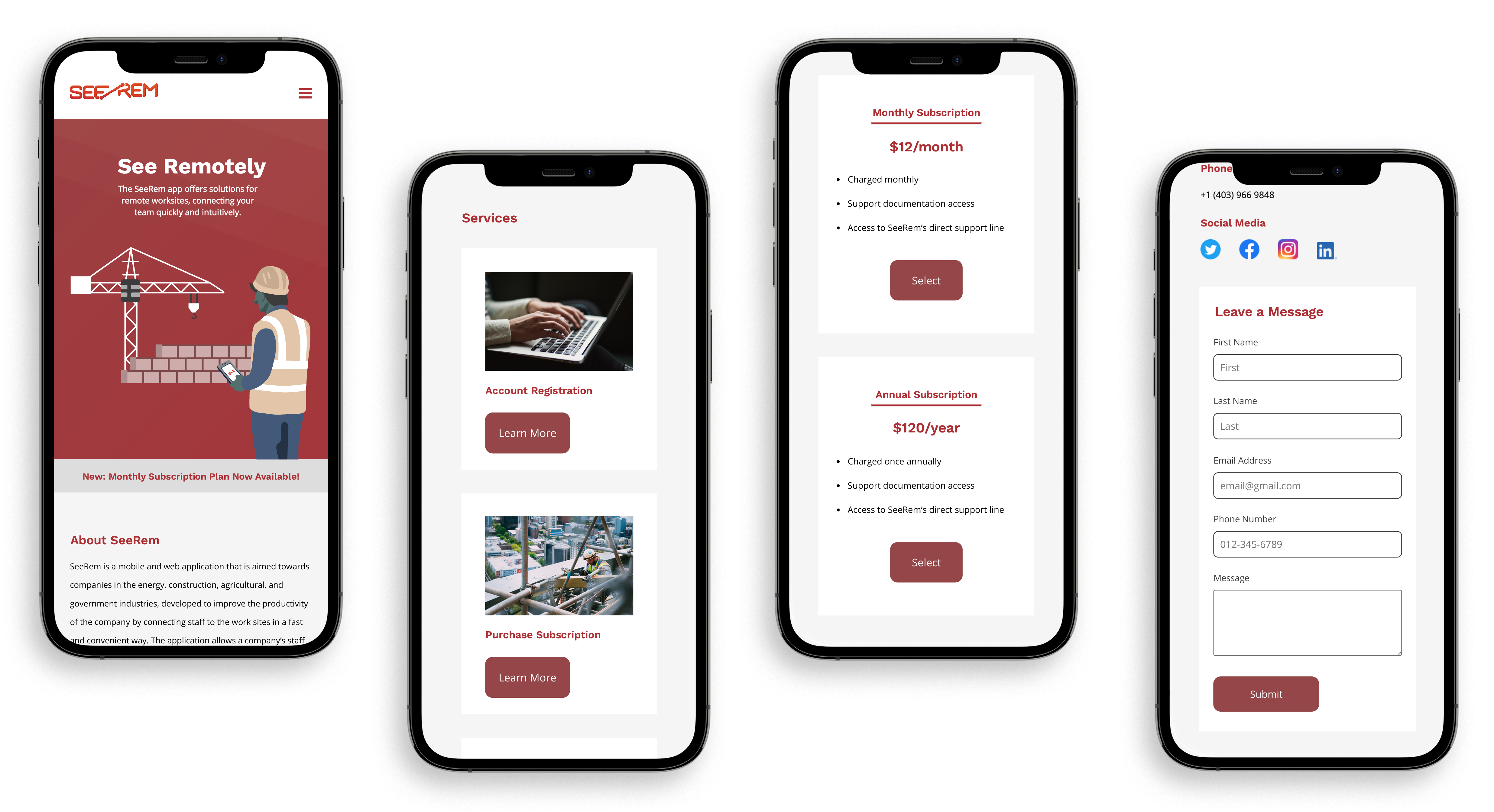 SeeRem Website on Mobile