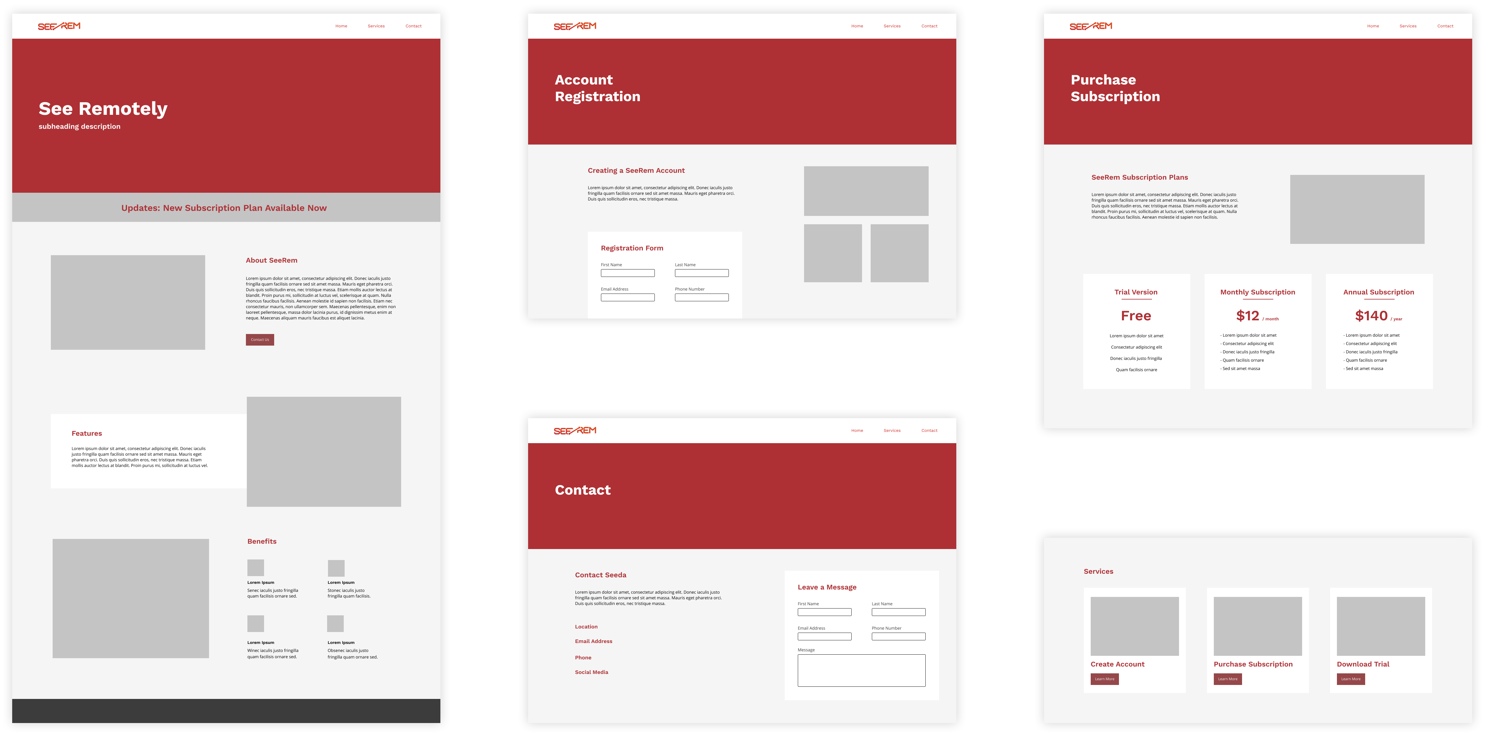 SeeRem Wireframes