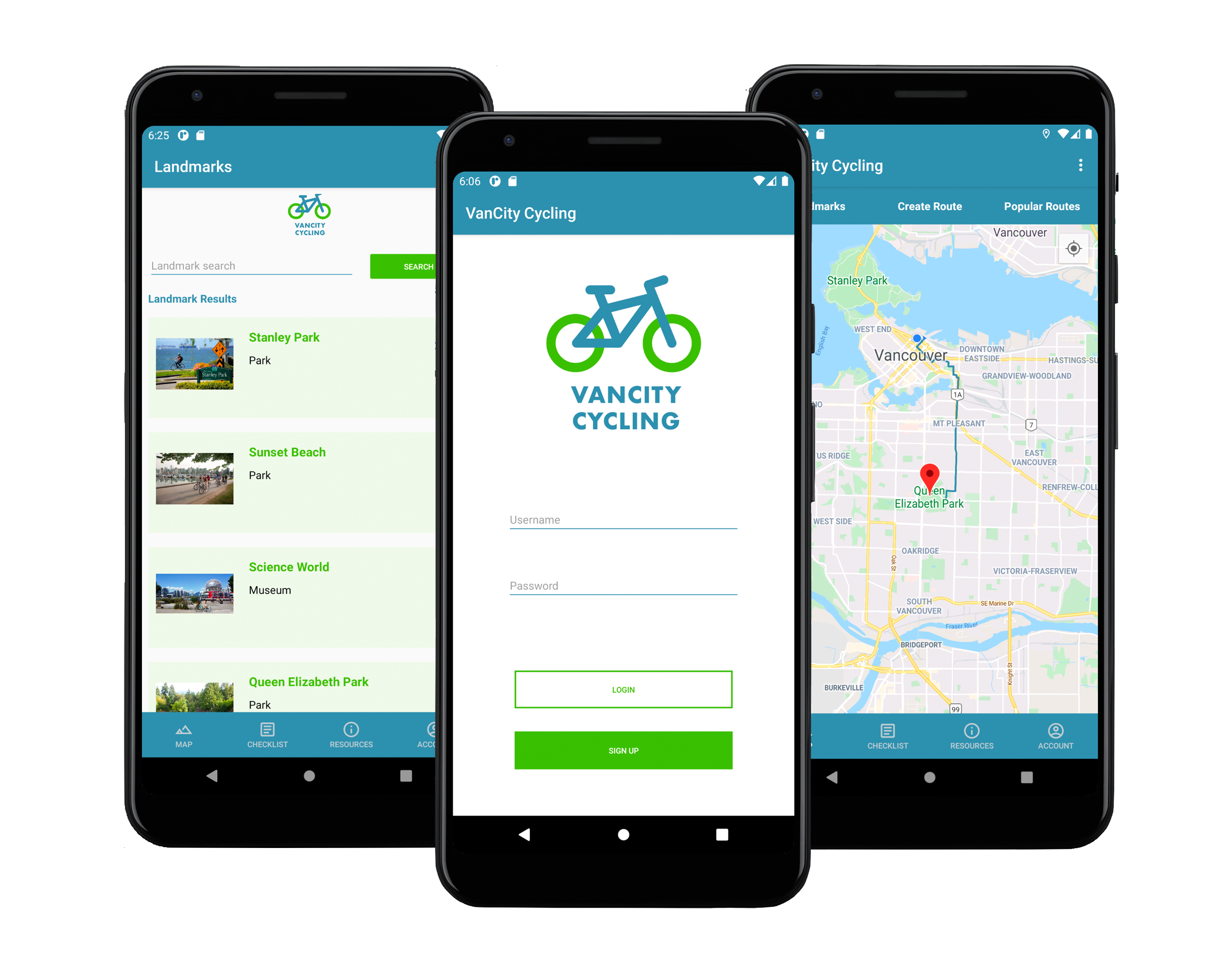 VanCity Cycling Mobile Application